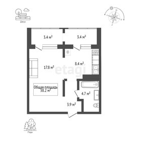 Квартира 38,2 м², 1-комнатная - изображение 1