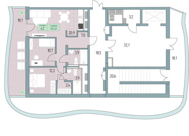 67,5 м², 3-комнатные апартаменты 17 500 000 ₽ - изображение 33