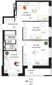 93,1 м², 3-комнатная квартира 10 045 840 ₽ - изображение 7