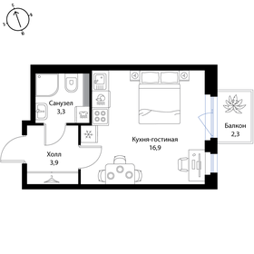 25,3 м², квартира-студия 4 731 100 ₽ - изображение 24