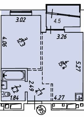 40,5 м², 1-комнатная квартира 6 561 000 ₽ - изображение 1