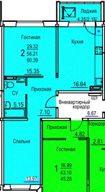 60,4 м², 2-комнатная квартира 5 675 000 ₽ - изображение 22