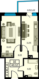 41,6 м², 1-комнатная квартира 6 033 450 ₽ - изображение 26