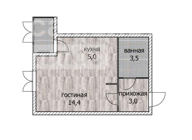 27,2 м², квартира-студия 3 500 000 ₽ - изображение 1