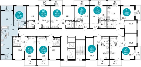 Квартира 59,1 м², 2-комнатная - изображение 2