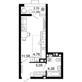 30 м², 1-комнатная квартира 3 800 000 ₽ - изображение 89