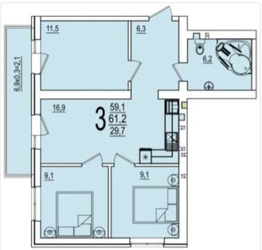 59,1 м², 3-комнатная квартира 5 750 000 ₽ - изображение 84