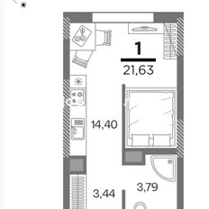 Квартира 21,6 м², студия - изображение 1