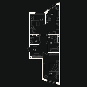 63 м², 2-комнатная квартира 15 721 190 ₽ - изображение 12