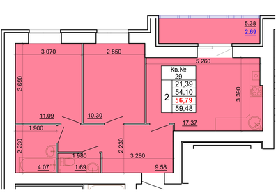 70 м², 2-комнатная квартира 9 000 000 ₽ - изображение 40