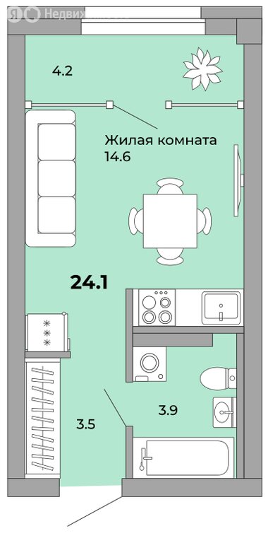 Варианты планировок ЖК «Белая башня» - планировка 1