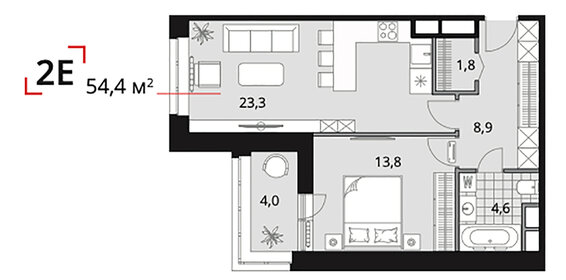 46,4 м², 2-комнатная квартира 20 542 000 ₽ - изображение 24