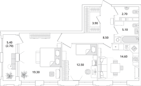 69,9 м², 2-комнатная квартира 14 782 553 ₽ - изображение 15