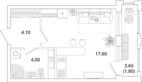 25 м², квартира-студия 7 000 000 ₽ - изображение 86