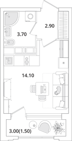 22,1 м², квартира-студия 6 055 461 ₽ - изображение 6