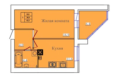 30,2 м², 1-комнатная квартира 3 500 000 ₽ - изображение 94