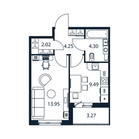 36 м², 1-комнатная квартира 5 050 000 ₽ - изображение 100