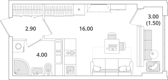 24,6 м², квартира-студия 5 459 215 ₽ - изображение 119