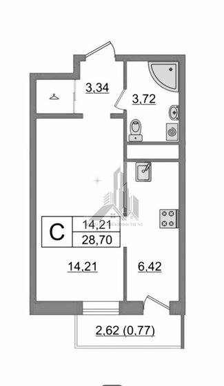 29 м², квартира-студия 3 230 000 ₽ - изображение 1