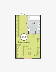 21,1 м², квартира-студия 1 477 000 ₽ - изображение 14