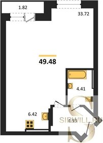 Квартира 49,5 м², 1-комнатная - изображение 1