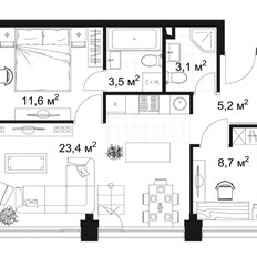 Квартира 55 м², 2-комнатные - изображение 4