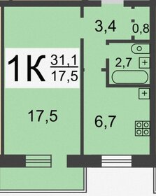 Квартира 31,1 м², 1-комнатная - изображение 5