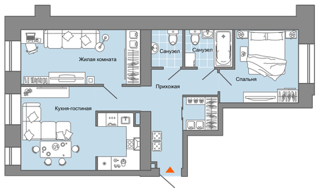 61 м², 3-комнатная квартира 6 671 954 ₽ - изображение 17