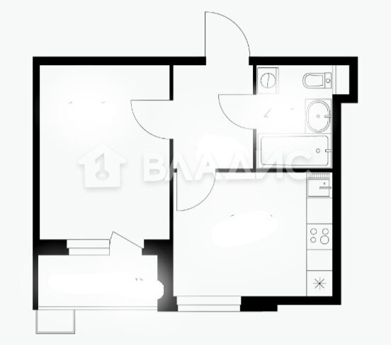 33,4 м², 1-комнатная квартира 5 070 000 ₽ - изображение 1