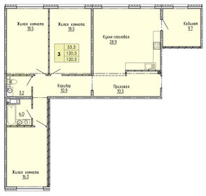 120,5 м², 3-комнатная квартира 11 809 000 ₽ - изображение 31