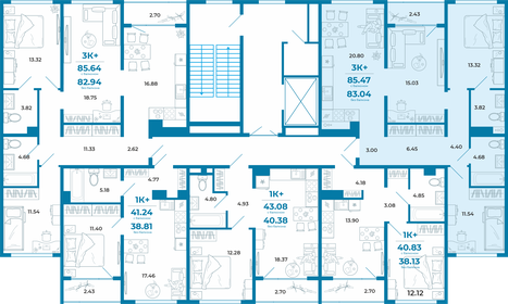 82,9 м², 3-комнатная квартира 12 450 000 ₽ - изображение 33