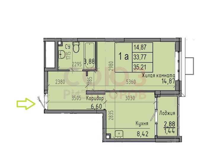 35,2 м², 1-комнатная квартира 3 300 000 ₽ - изображение 22