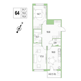 79 м², 3-комнатная квартира 21 970 000 ₽ - изображение 53