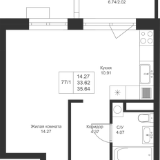 Квартира 35,6 м², студия - изображение 3