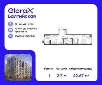 Квартира 42,7 м², 1-комнатная - изображение 1