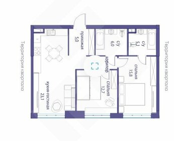 Квартира 72 м², 2-комнатная - изображение 1