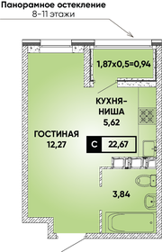 Квартира 22,7 м², студия - изображение 1