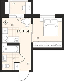 35,5 м², 1-комнатная квартира 3 520 000 ₽ - изображение 16