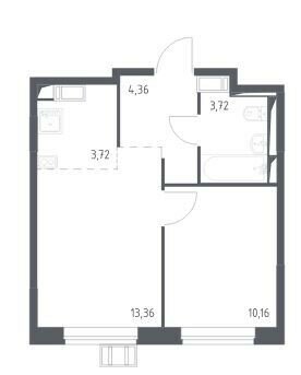 35,3 м², 2-комнатная квартира 8 950 000 ₽ - изображение 1