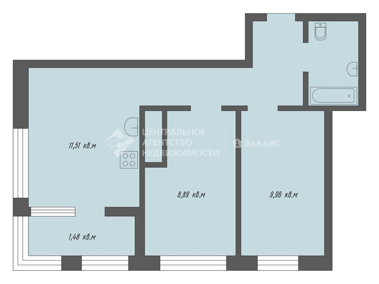 41,5 м², 2-комнатная квартира 4 000 000 ₽ - изображение 1