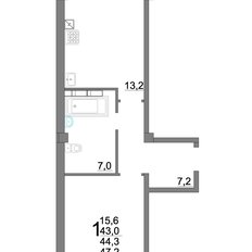 Квартира 47,2 м², 1-комнатная - изображение 3