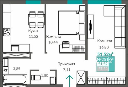 52,9 м², 2-комнатная квартира 7 531 000 ₽ - изображение 14
