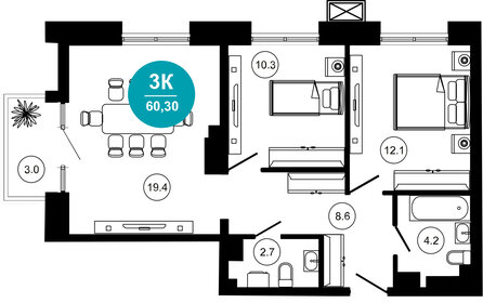130 м², 3-комнатная квартира 40 000 000 ₽ - изображение 131