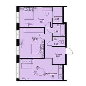 Квартира 66,4 м², 2-комнатная - изображение 1