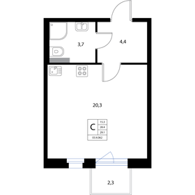 29,1 м², квартира-студия 5 179 800 ₽ - изображение 21