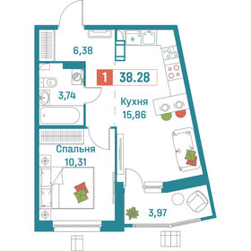 37,7 м², 1-комнатная квартира 6 800 000 ₽ - изображение 107