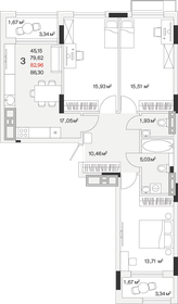 Квартира 83 м², 3-комнатная - изображение 1