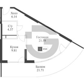 63,4 м², 1-комнатная квартира 12 000 000 ₽ - изображение 75