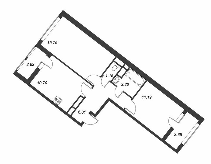 51,6 м², 2-комнатная квартира 11 460 000 ₽ - изображение 1