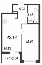 Квартира 42,1 м², 1-комнатная - изображение 1